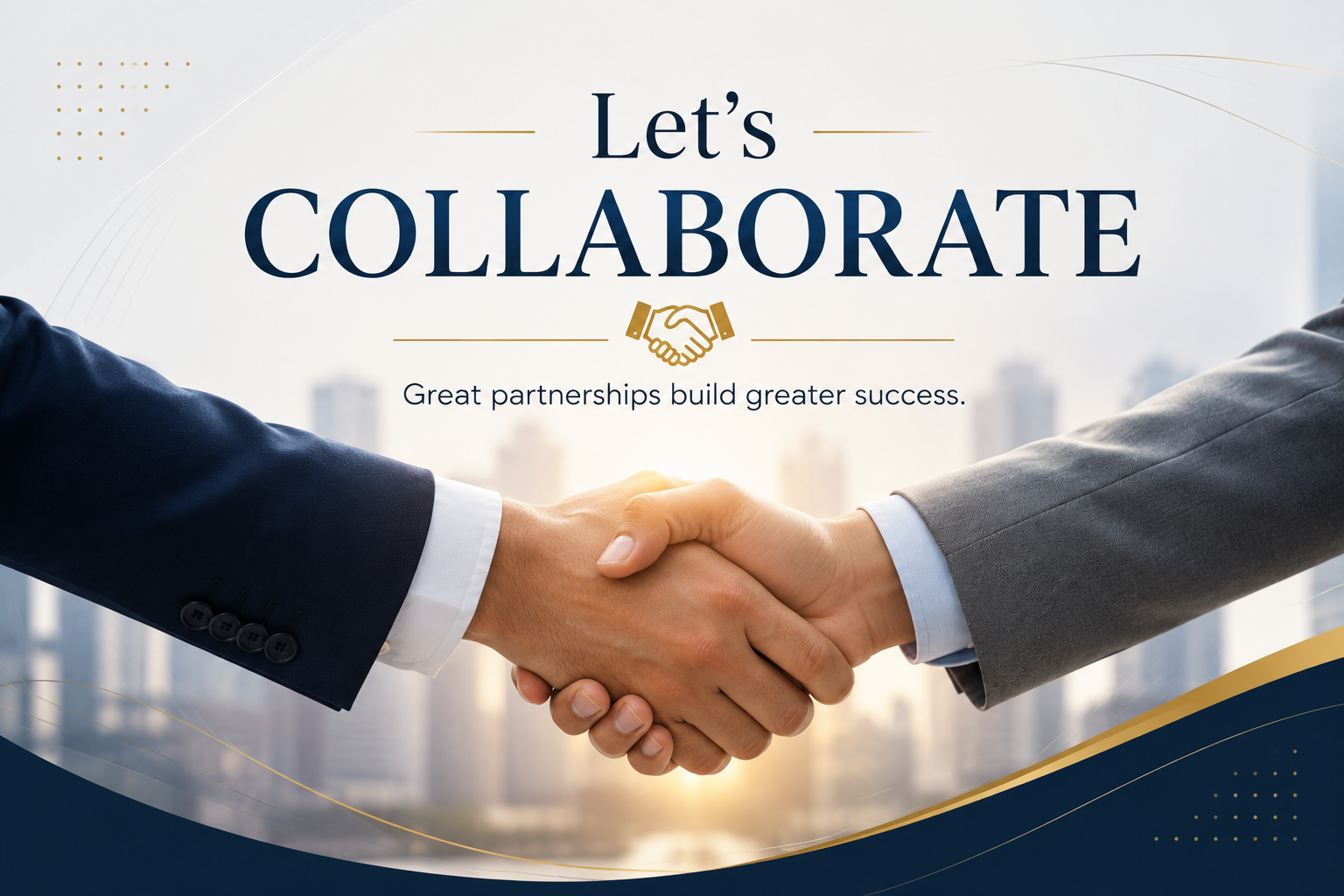 Let's collaborate — great partnerships build greater success.