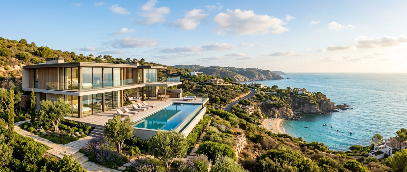 A luxury clifftop villa overlooking the sea